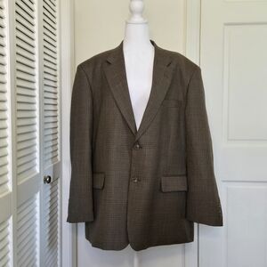 Max Mitchel Houndstooth Wool Sports Coat Blazer Mens 46R English Country Preppy